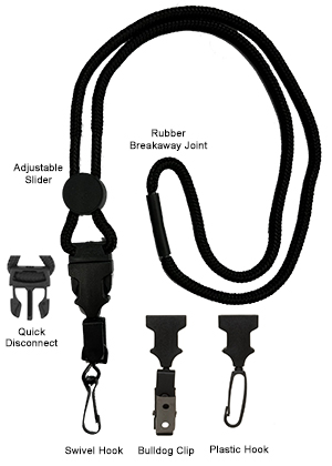 Ultra QD Lanyard with a 3/4&quot; Slider &amp; Rubber Breakaway